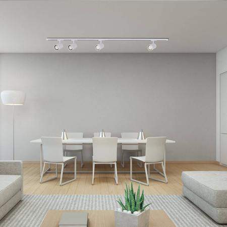 2x Szynoprzewód 0,75 m, zasilanie centralne, 2x zaślepka, 3x reflektor biały Ice SET 1F (LP-732 3W WH SET) - Light Prestige