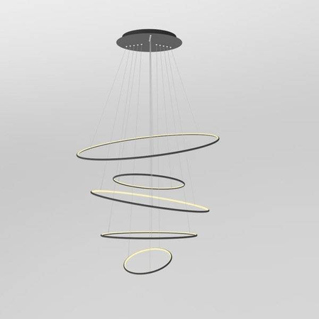 Lampa wisząca Ledowe okręgi No.5 Φ150 cm 3k czarna ściemnialna Altavola Design (LA085/P_150_in_3k_black_dimm) - ALTAVOLA DESIGN