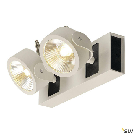 KALU, lampa ścienna i sufitowa, dwupunktowa, LED, 3000K, biała/czarna, 60° (1000130) - SLV