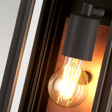 Mała latarnia naścienna Sutcliffe - 1 źródło światła - Olejowany brąz/ Miedź (QN-SUTCLIFFE-S-OZ) - Quintiesse