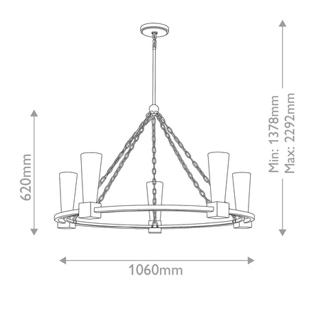 Żyrandol Kristy - 5 źródeł światła - Przecierane złoto (KRISTY5-DG-OPAL) - Elstead Lighting