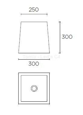 Abażur kwadrat L 300mm piasek (PAN-181-BY) - Leds-C4
