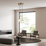 PENDANT LED LIGHT 20W 3000K METAL-GLASS GOLD (23021 Zambelis) - Zambelis