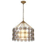 Efektowna lampa wisząca Meridian - 3 źródła światła - Przecierane złoto (QN-MERIDIAN-3P-DG) - Quintiesse