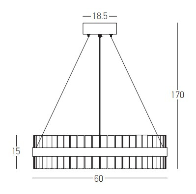 PENDANT LED LIGHT 56W 3000K STAINLESS STEEL -GLASS GOLD MATT (22039 Zambelis) - Zambelis