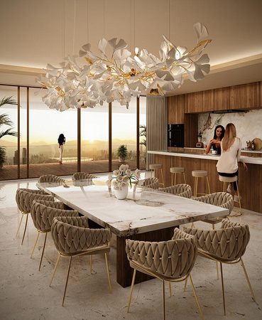 Krzesło TRESSE beżowe - welur, podstawa złota (KH150110019) - King Home