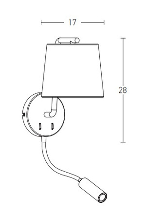 WALL LAMP WITH READING LIGHT 1XE27 BLACK (H57 Zambelis) - Zambelis