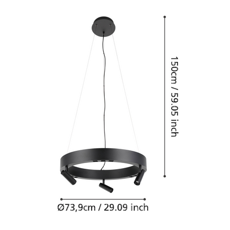 Lampa wisząca BRUSCOLI czarna (390053) - EGLO