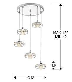 Suria lampa wisząca 5L (376370) - Schuller