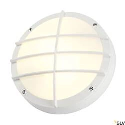 BULAN GRID, lampa ścienna i sufitowa outdoor, TC-TSE, IP55, okrągła, biała, maks. 50W (229081) - SLV