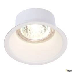 HORN 1, lampa wpuszczana, QPAR51, jednopunktowa, okrągła, kolor biały matowy, maks. 50W, ze sprężynami zaciskowymi (112911) - SLV