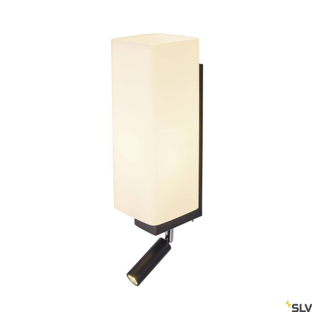 QUADRASS SPOT, lampa ścienna natynkowa LED indoor ze spotem LED i oprawą żarówki E27, kolor czarny (1003428) - SLV