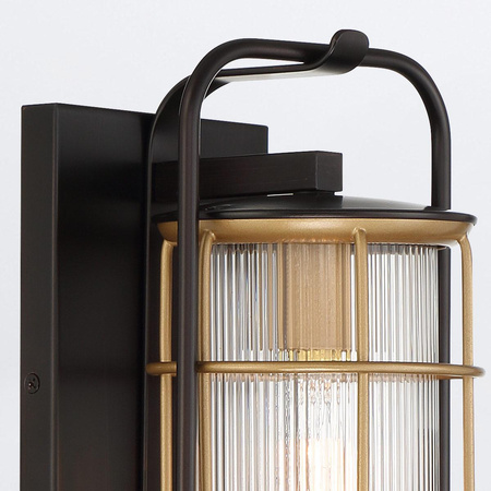 Średnia latarnia naścienna Rivamar - 1 źródło światła - Brązowo-złota (QN-RIVAMAR-M-BLK-GD) - Quintiesse