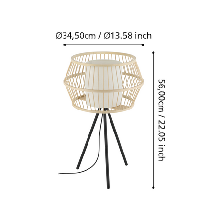 Lampa Stołowa MONTERROSO czarna (390235) - EGLO