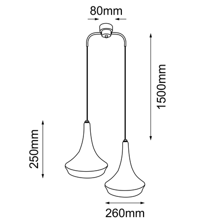 Lampa wisząca Mahaka 2 - Czarna (500 mm)   (5173) - Shilo