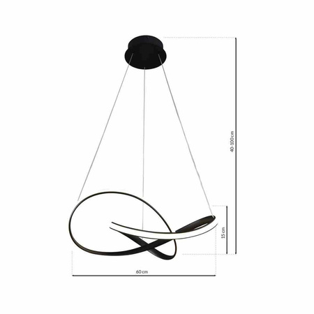 LAMPA WISZĄCA CAPPIO BLACK 36W LED (ML6771) - Milagro