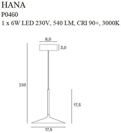 Lampa wisząca HANA (P0460) - Maxlight