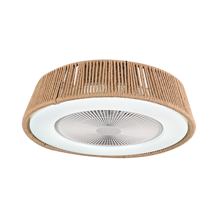 Wentylator sufitowy z metalowymi elementami i sznurkiem konopnym 33W LED (23001 Zambelis) - Zambelis