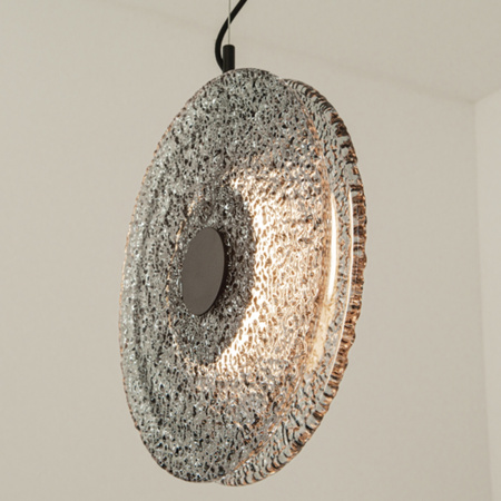 PENDANT LED LIGHT 8W 3000K METAL-GLASS, BLACK-SMOKED GREY (23072 Zambelis) - Zambelis