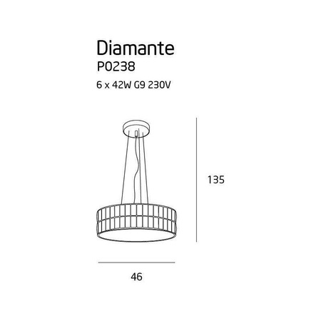 Lampa wisząca Diamante duża (P0238) Maxlight - żyrandol