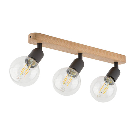 Lampa sufitowa SIMPLY WOOD 3 PŁ czarna (4750) - TK Lighting