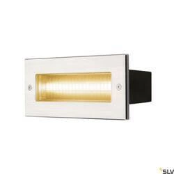 BRICK, lampa ścienna wpuszczana outdoor, LED, 3000K, stal nierdzewna, IP67, 230V, 950lm 10W (233650) - SLV