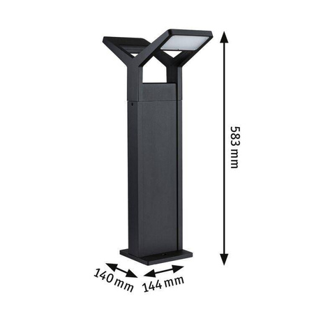 Oprawa ogrodowa JUNTEA LED PIR 2x12.5W 2x800lm 3000K 585mm IP44 230V antracyt / aluminium (PL94861) - PAULMANN