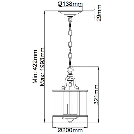 Lampa wisząca  Gentry (HK-GENTRY-P-S-PW) - Elstead Lighting