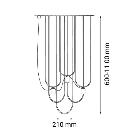 Lampa wisząca Udin 3 - Czarna-platyna mat   (9784) - Dohar