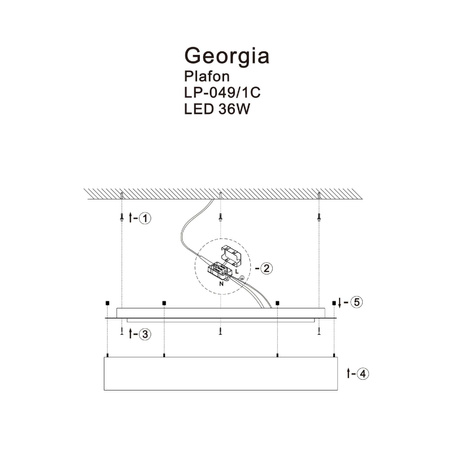 Plafon Georgia LED biały (LP-049/1C WH CCT) - Light Prestige