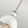 Lampa wisząca Tollis - 1 źródło światła - Białe/ Szczotkowany nikiel (QN-TOLLIS-MP-BN) - Quintiesse