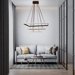 LAMPA LED ŻYRANDOL SUFITOWA + PILOT 116W BRĄZ DL-F09 MOKKA - DomenoLED