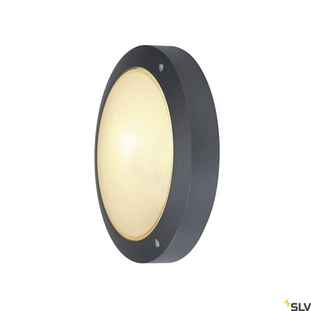 BULAN, lampa ścienna i sufitowa outdoor, C35, IP44, okrągła, antracytowa, szkło satynowane, maks. 60W (229075) - SLV
