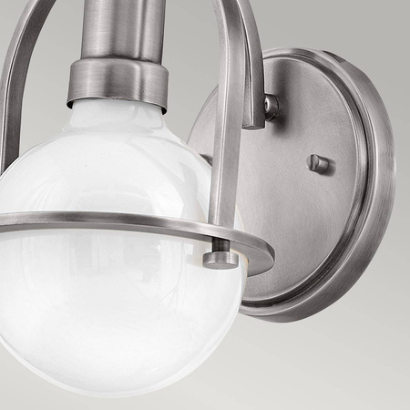 Kinkiet Somerset - 1 źródło światła - Opalowe szkło - Szczotkowany nikiel (QN-SOMERSET1-BN) - Quintiesse