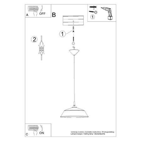 Lampa wisząca FRIKA biała (SL.1327) - Sollux Lighting