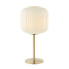 TABLE LAMP E27 MAX 40W GLASS MATERIAL WHITE & BRASS ON OFF SWITCH (20252 Zambelis) - Zambelis
