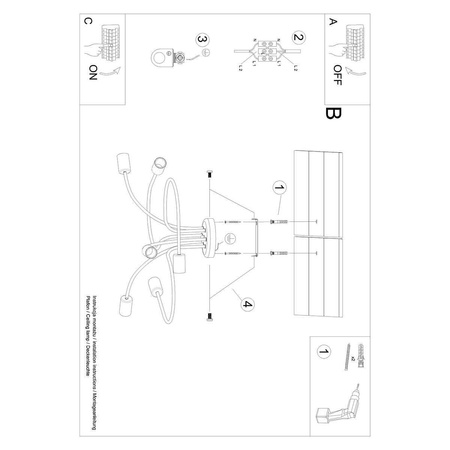 Żyrandol LEVAR 6 czarny (SL.1456) - Sollux Lighting