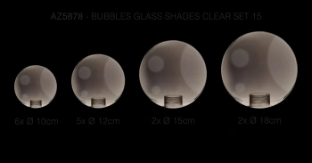 Zestaw 15 kloszy BUBBLES Szkło SHADES SET 15 WHITE (AZ6730) Azzardo