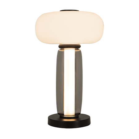 TABLE LED LIGHT 23W 3000K METAL-SMOKED & OPAL GLASS , BLACK (23085 Zambelis) - Zambelis