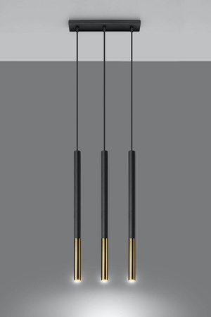 Lampa wisząca MOZAICA 3L czarny/złoto (SL.0892) - Sollux