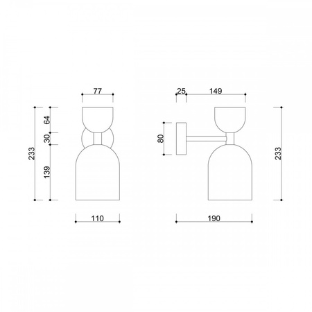 SUPURU W burgundowa regulowana lampa ścienna / kinkiet z czarną rurką (SUK14020) - Ummo