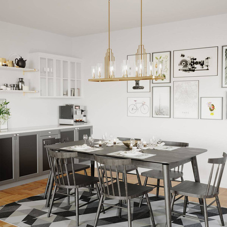 Lampa wisząca Kimrose - 10 źródeł światła - Szczotkowany naturalny mosiądz (QN-KIMROSE10-BNB) - Quintiesse