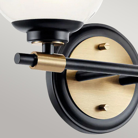 Kinkiet Benno - 2 źródła światła - Czarny, szampański (KL-BENNO2-BK-CPZ) - Elstead Lighting