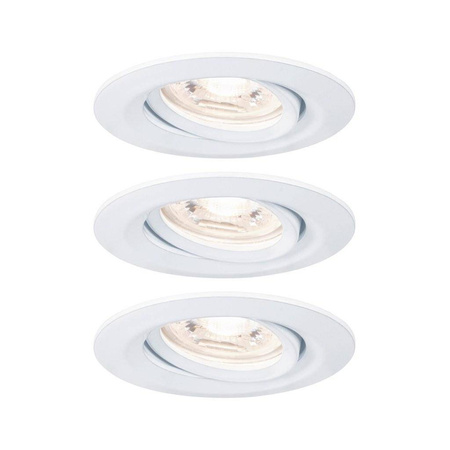 Zestaw Oprawa wbudowana NovaPico Plus Coin Easy ściemniana ruchoma 3x3W 2700K 230V Biały Mat/Aluminium (PL92971) - PAULMANN