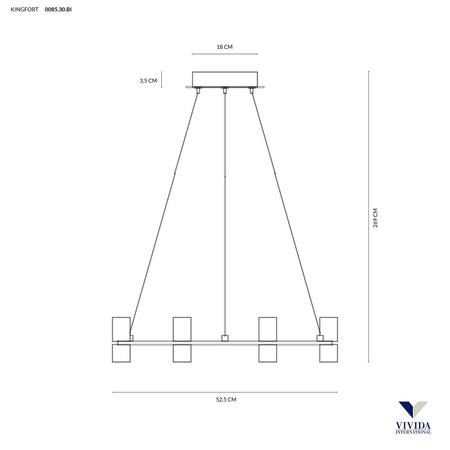 Lampa Wisząca KINGFORT Kol. Beżowy 3000K (0085.30.BI) - Vivida