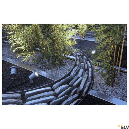 NAUTILUS SPIKE, lampa wbijana w grunt outdoor, QPAR51, IP65, srebrnoszara, maks. 35W, z przewodem 1,5m z wtyczką (227418) - SLV