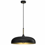 Lampa wisząca LINCOLN BLACK/GOLD 1xE27 45cm (MLP7898) - Milagro