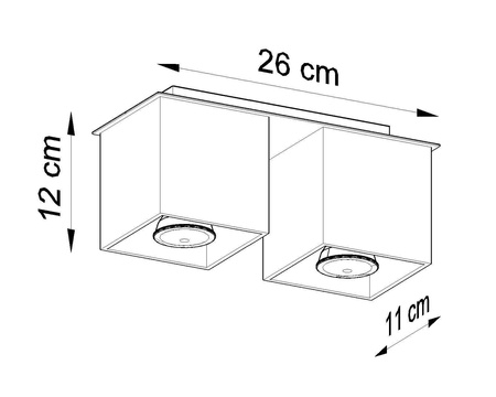 Plafon QUAD 2 biały (SL.0065) - Sollux