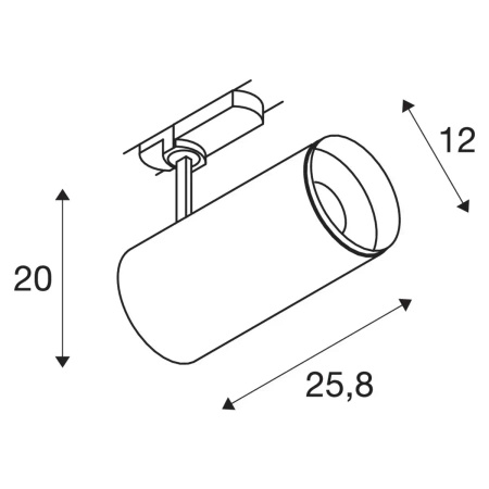 NUMINOS® DALI XL, 3-fazowy spot biały/czarny 36 W 4000 K 24°  (1005810) - SLV