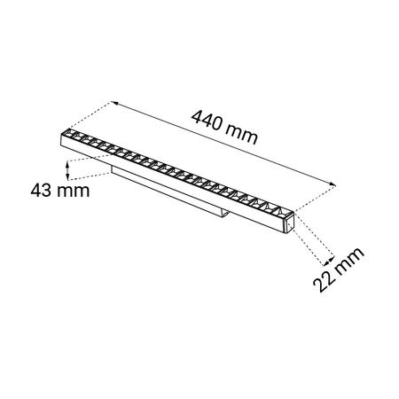 Spot magnetyczny Komatsu dot - Czarny (440 mm) 48V 24W 1920lm 4000K (6566) - Shilo